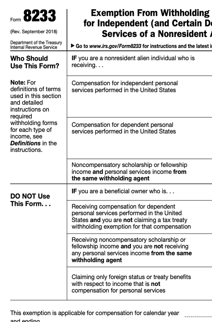IRS Form 8233