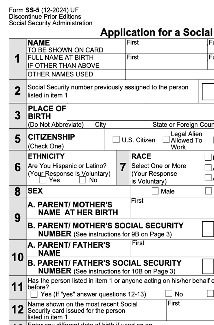 IRS Form SS-5