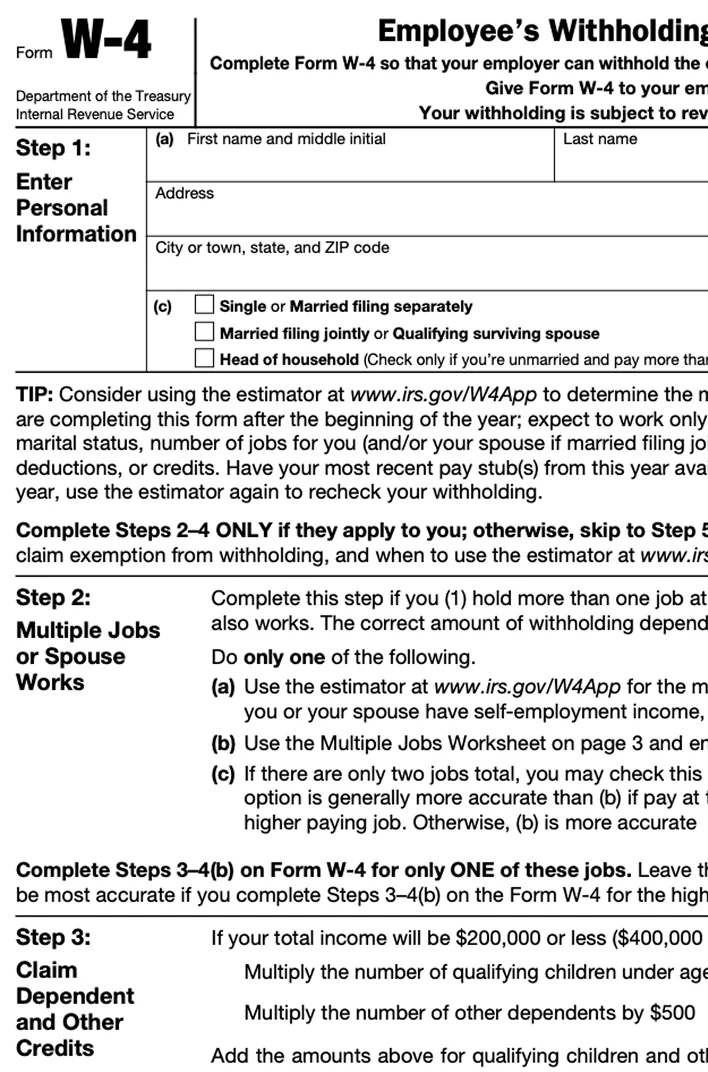 IRS Form W-4