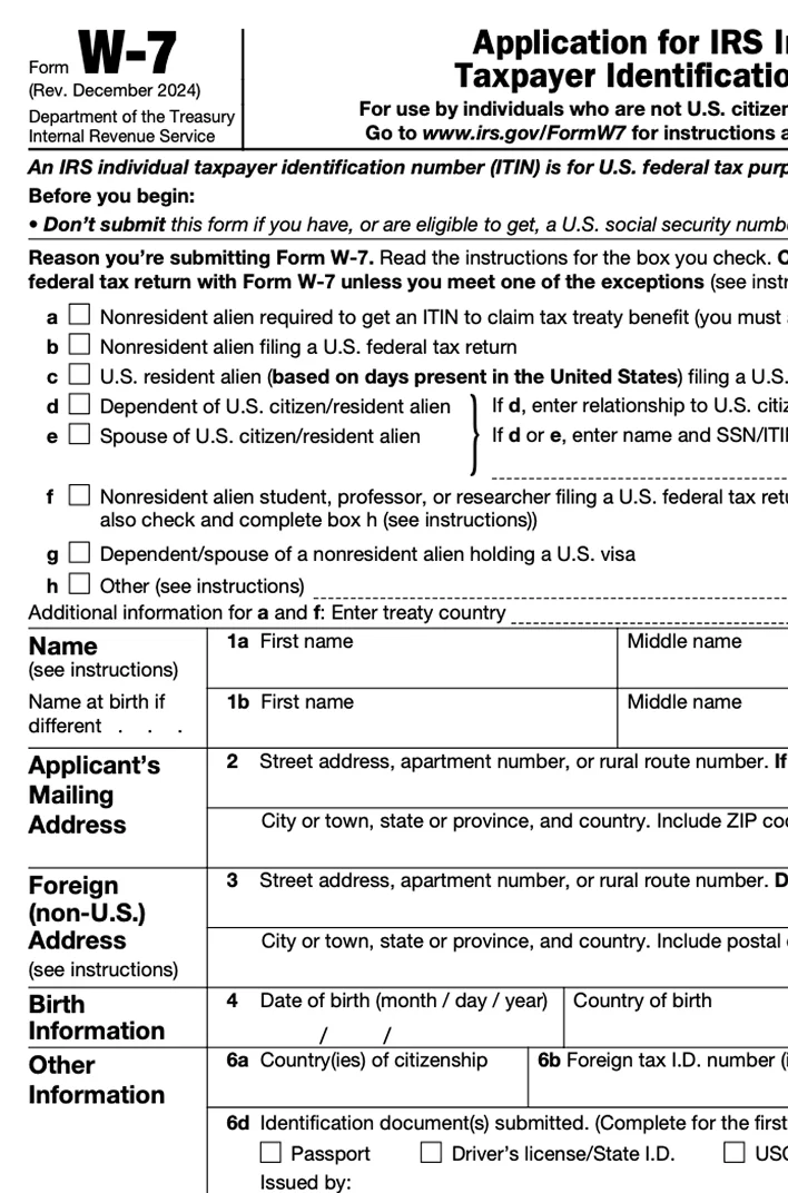 IRS Form W-7