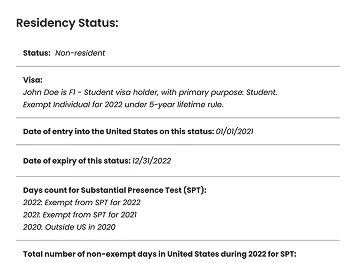 Sprintax Forms determining a tax profile