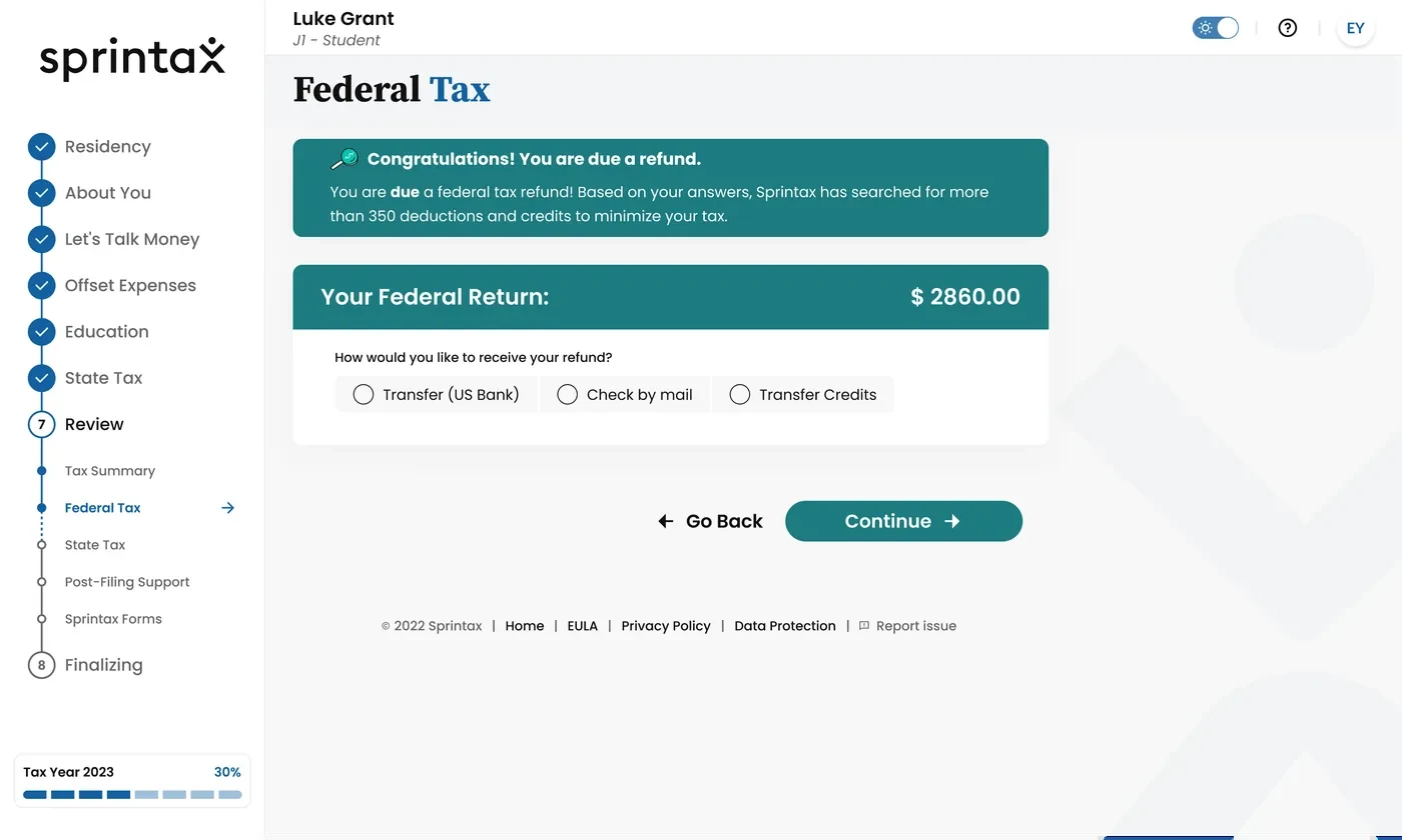 Sprintax Returns applying tax treaty benefits